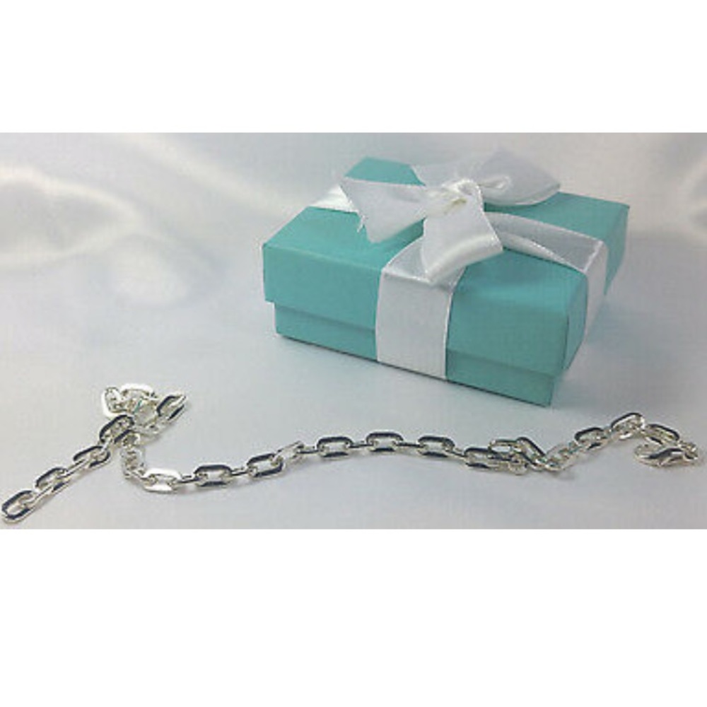 Tiffany & Co Sterling 16’ Flat Oval Link Necklace